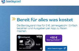 BarclayCard jetzt mit 50 Euro Startguthaben und 0 Euro Jahresgebühren