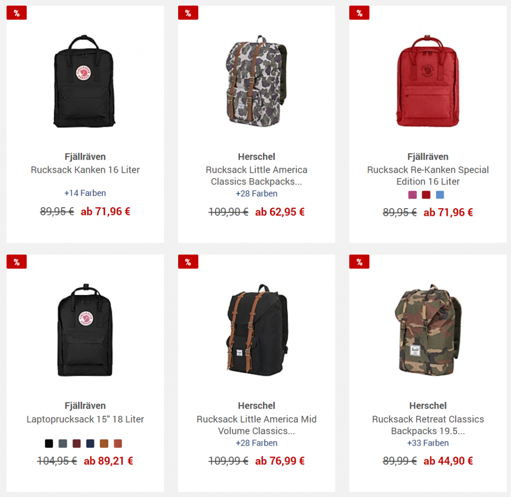 12% Rabatt auf Rucksäcke! Perfekt für Freizeit, Schule und Sport