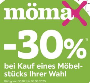 Mömax: 30% Rabatt auf ein Möbelstück Ihrer Wahl