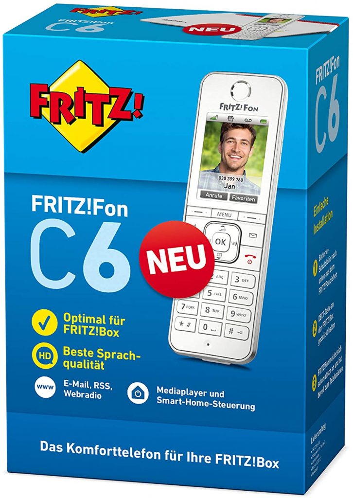 AVM FRITZ!Fon C6 Schnurloses DECT Telefon VoIP Anrufbeantworter nur 54,95 Euro