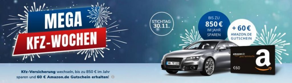 60€ Amazon Gutschein für KFZ-Versicherungsabschluss oder -Wechsel