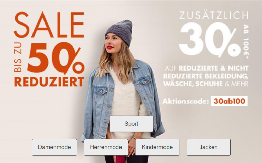 Galeria Karstadt Kaufhof - Sale mit 30% Extra Rabatt auf fast alles Galeria Karstadt Kaufhof - Sale mit 30% Extra Rabatt auf fast alles