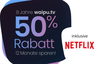 waipu.tv Perfect Plus inklusive Netflix / 12 Monate lang 50 % sparen 🎉