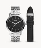 Fossil – Set Herrenuhr Luther Edelstahl + Wechselband (schwarz) für nur 41,40€ inkl. Versand